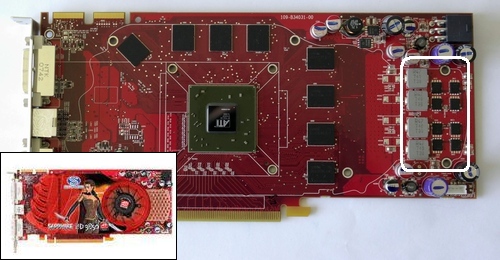 Zone des transistors de puissance sur la carte video