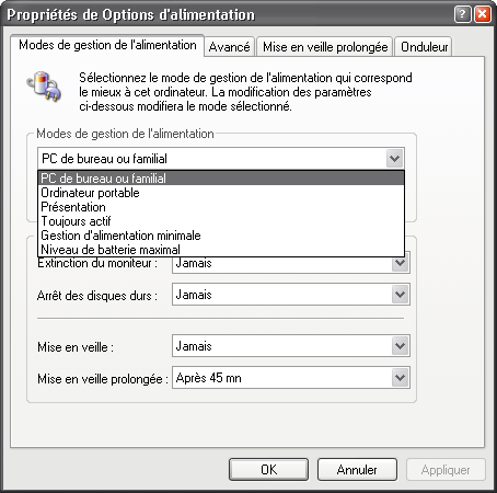 Options d´alimentation