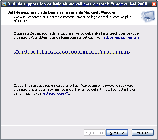 Outils de suppression de logiciels malveillants