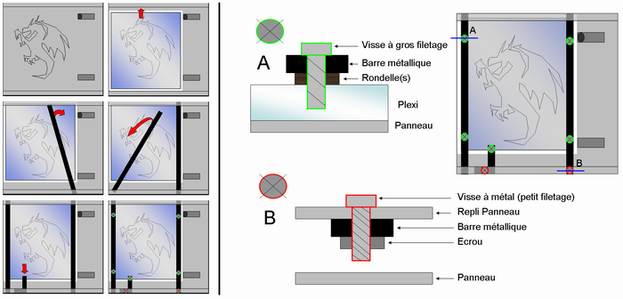 Principe de montage du  plexiglas (cliquer pour agrandir)