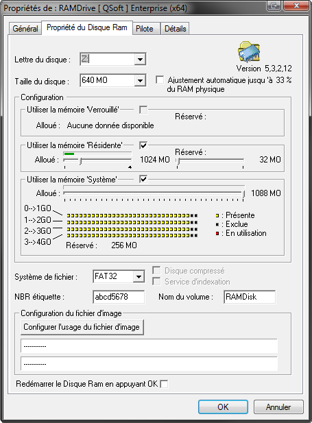 Capture d´écran du Ramdisk Qsoft