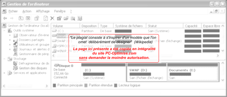 Le gestionnaire de disque